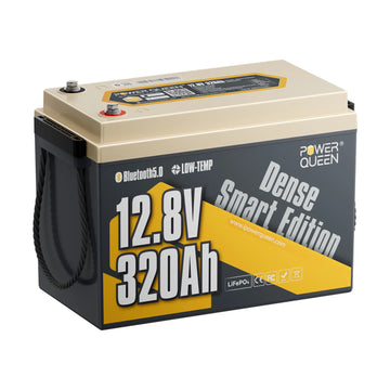 Power Queen 12V 320Ah Dense Smart Batterie LiFePO4 Sous le Siège & Bluetooth