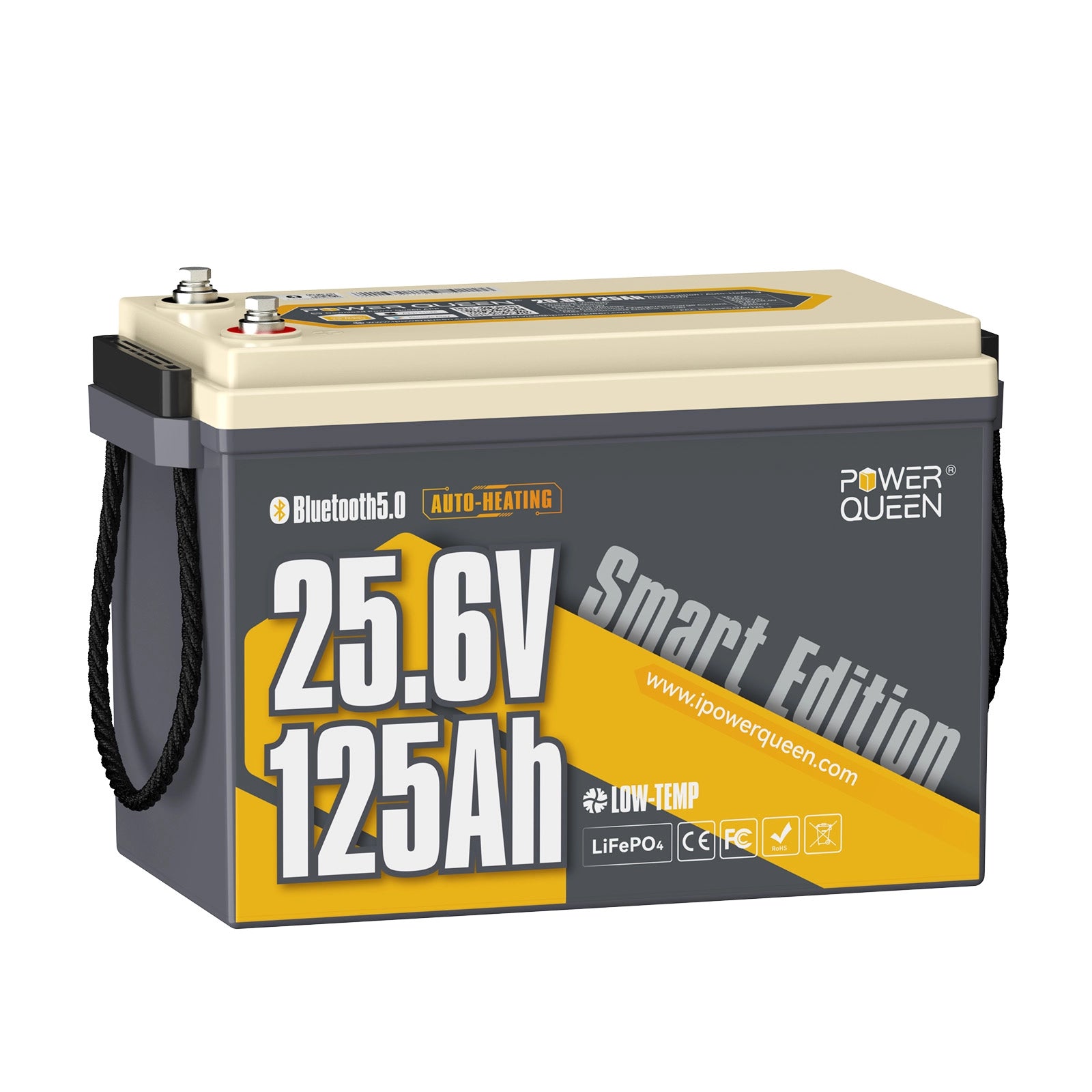 Power Queen Batterie Lithium 24V 125Ah Smart Bluetooth pour Moteur Électrique
