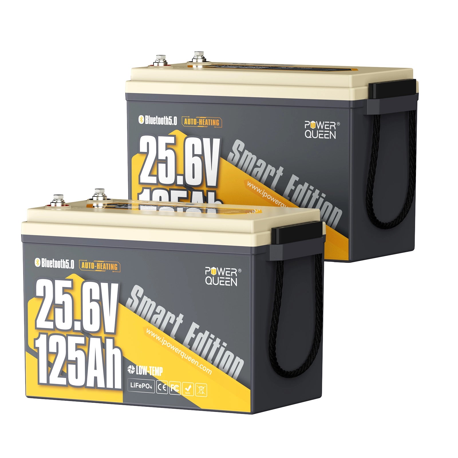 Power Queen Batterie Lithium 24V 125Ah Smart Bluetooth pour Moteur Électrique