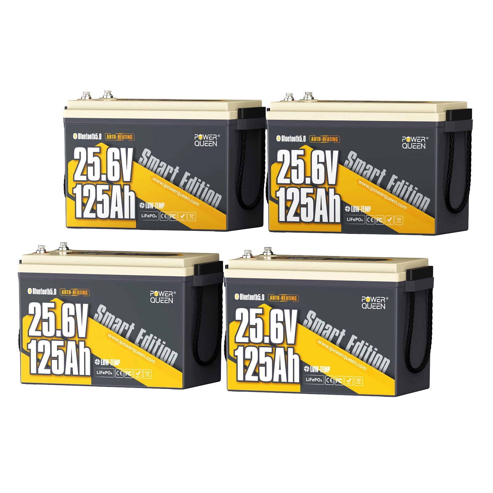Power Queen Batterie Lithium 24V 125Ah Smart Bluetooth pour Moteur Électrique