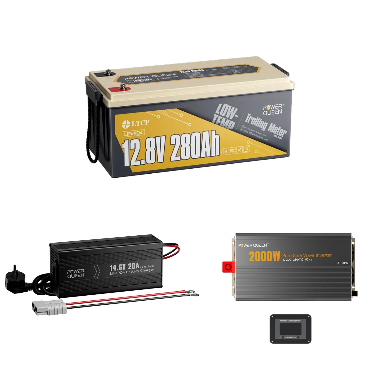 LIFEPO4 12V 280AH Batería baja temperatura de potencia reina con BMS 200a integrado