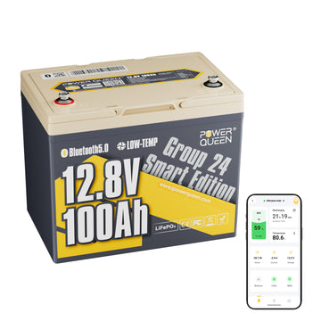 Batterie LiFePO4 12V 100Ah Group 24 avec Bluetooth