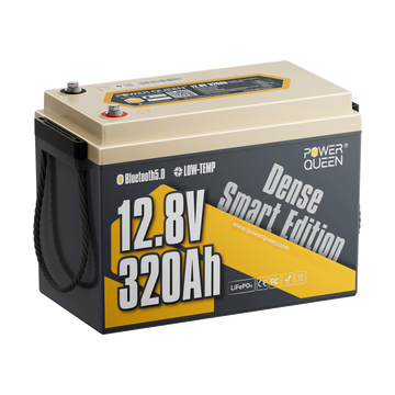 Power Queen 12V 320Ah Dense Smart Batterie LiFePO4 Sous le Siège & Bluetooth