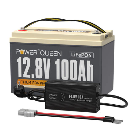 Batterie LiFePO4 12V 100Ah de Power Queen, BMS 100A Intégré