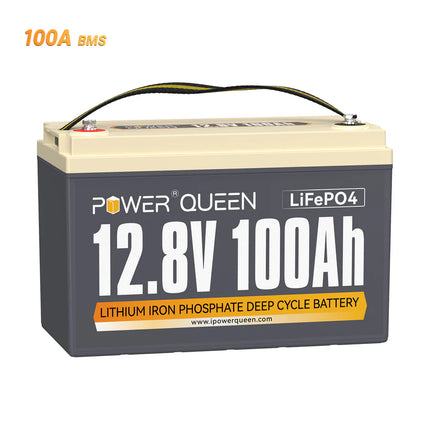 Batterie LiFePO4 12V 100Ah de Power Queen, BMS 100A Intégré