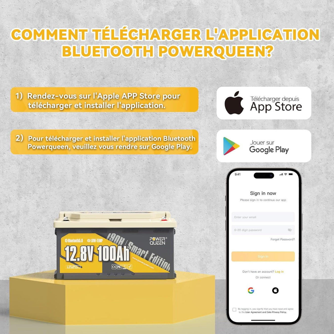 Application de Bluetooth 5.0, batterie lithium camping-car bluetooth 