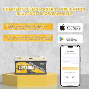 Application de Bluetooth 5.0, batterie lithium camping-car bluetooth 