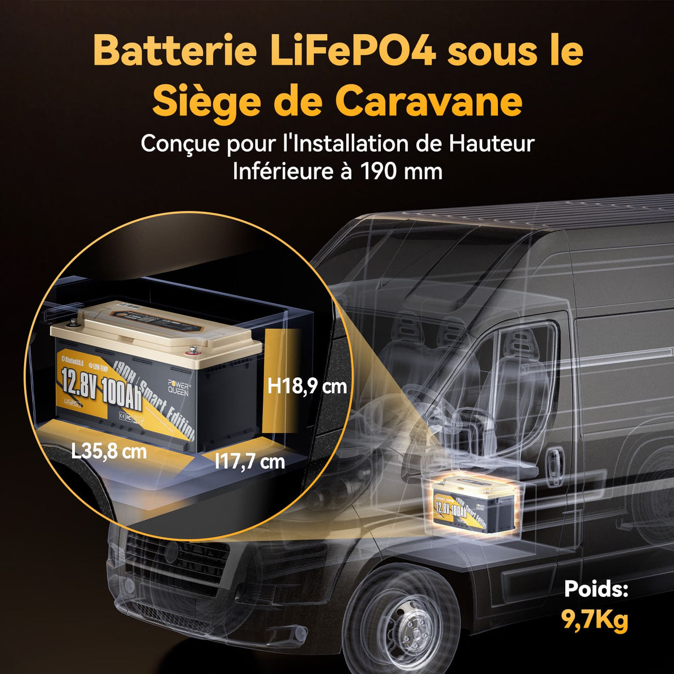 Batterie lithium camping-car bluetooth