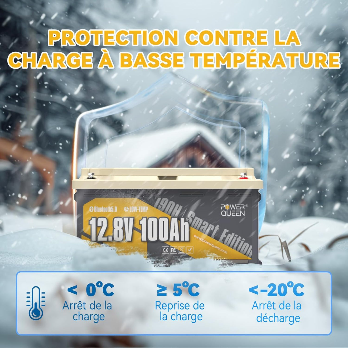 Arrêt Automatique en Cas de Température Abnormale, lithium batterie bluetooth 12Vv 100ah bluetooth