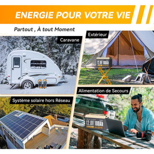 Pour Hors Réseau et Stockage Domestique, Batterie LiFePO4 12V 100Ah