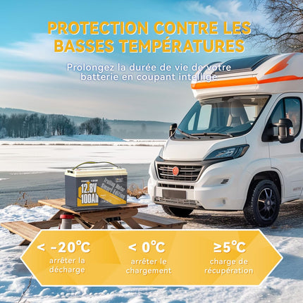 Protection contre les Bassese Températures, Batterie LiFePO4 12V 100Ah Low-temp