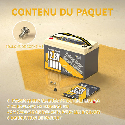 Contenue de Paquet, Accessoires Complets et Manuel d'Utilisation, Batterie LiFePO4 12V 100Ah LTP