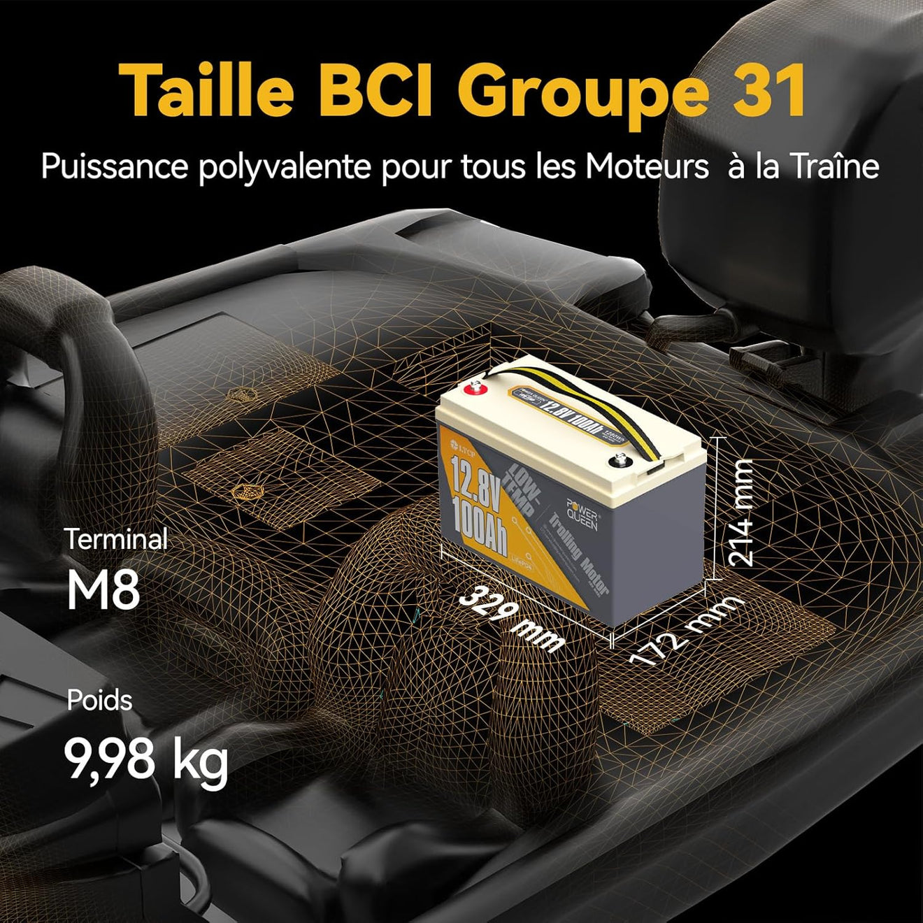 Taille BCI Group 31, Batterie Évolutive 12V 100Ah