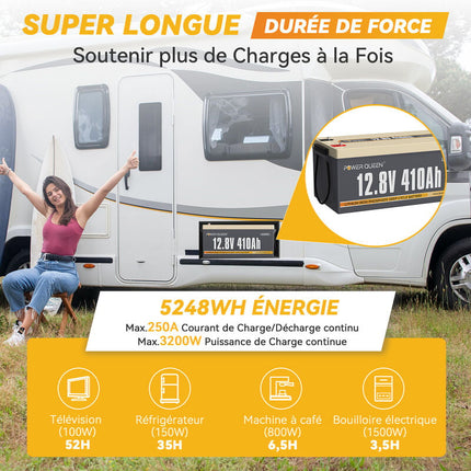 Alimentation pour les Aappareils Électrique, Large Énergie, Batterie Rechargeable 12V 410Ah