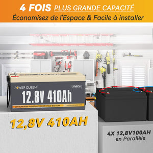 Capacité de 410Ah, Remplace 4 Batteries 100Ah, Économisez l'Espace