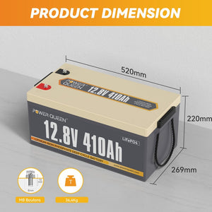 Dimnsion Compacte, Borne M8 et Poids Léger, Batterie LiFePO4 12V 410Ah