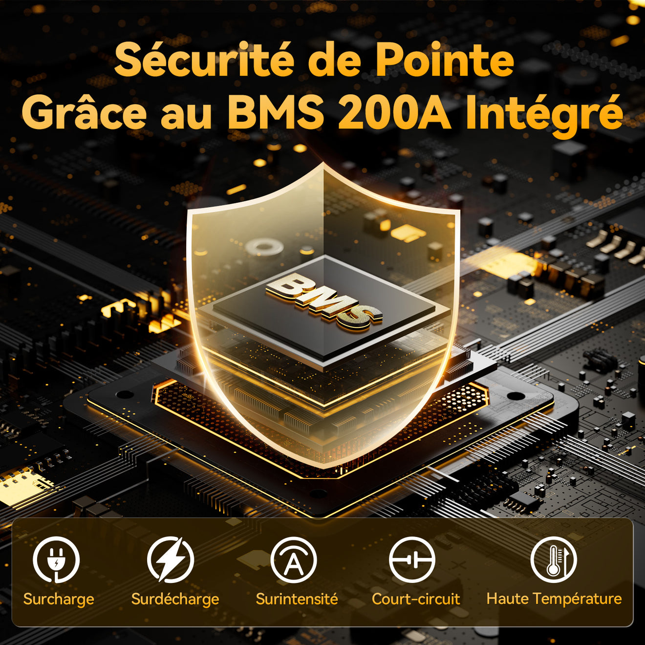 BMS 200A avec Multi-Protection, Batterie  LiFePO4 12V 300A