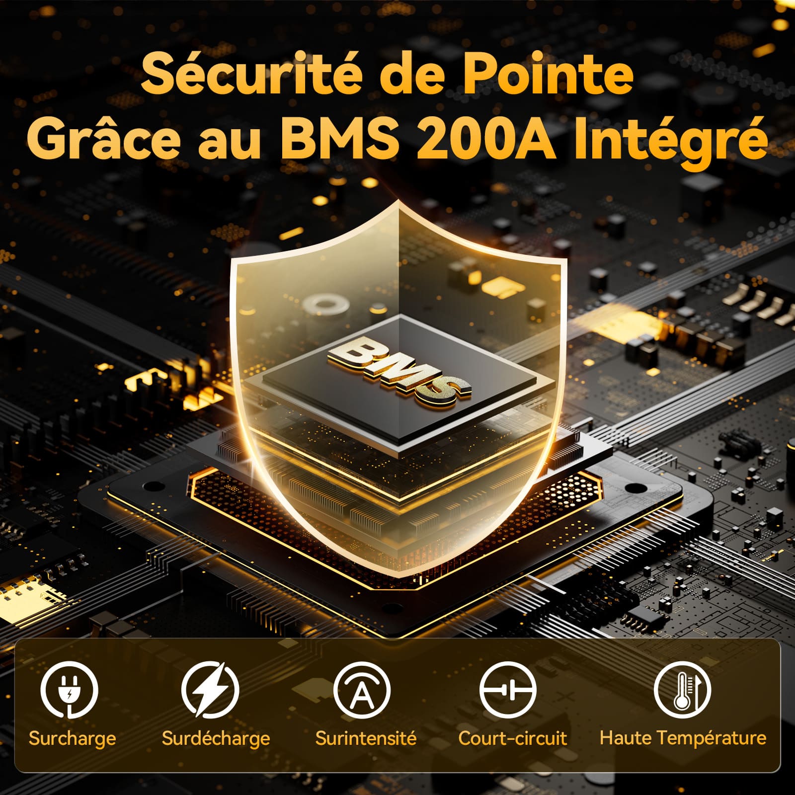 BMS 200A avec Multi-Protection, Batterie  LiFePO4 12V 300A