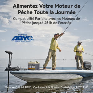 Pour moteru éectritique 45ib, batterie lithium 12v 50ah pêche
