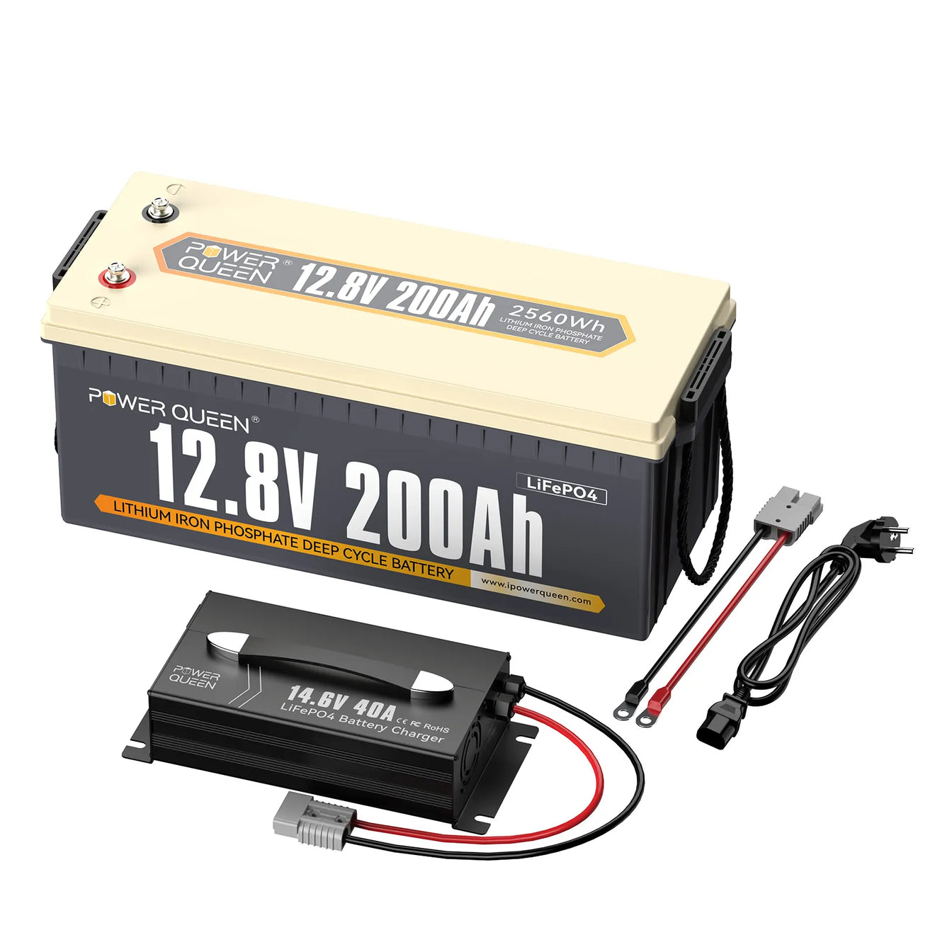 Batteria LifePO4 12V 200ah da Power Queen, BMS 100A integrato