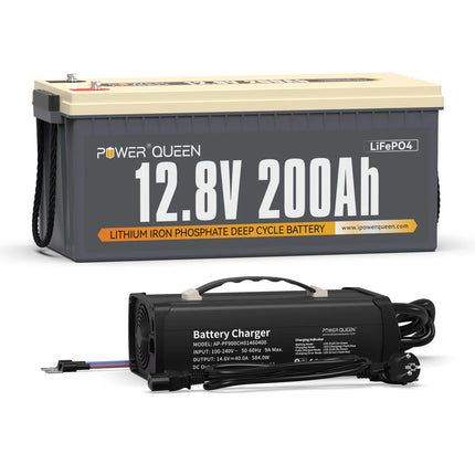 Batteria LifePO4 12V 200ah da Power Queen, BMS 100A integrato