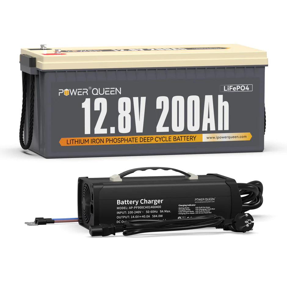 LifePo4 12V 200AH battery from Power Queen, BMS 100a integrated