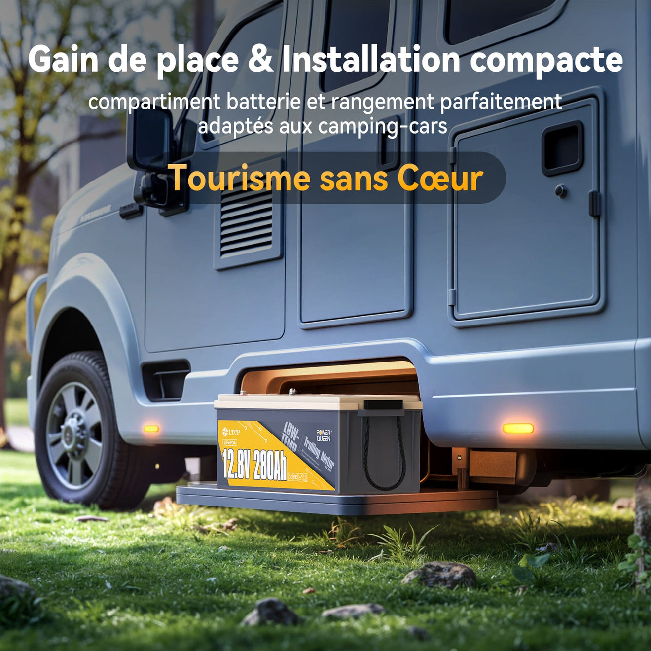 Dimension compacte, batterie lithium camping car
