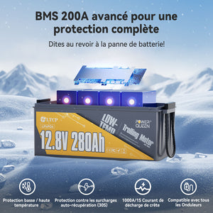 Conçue pour l'environnement extrême, batterie lithium froid, batterie lifepo4 12v 280ah