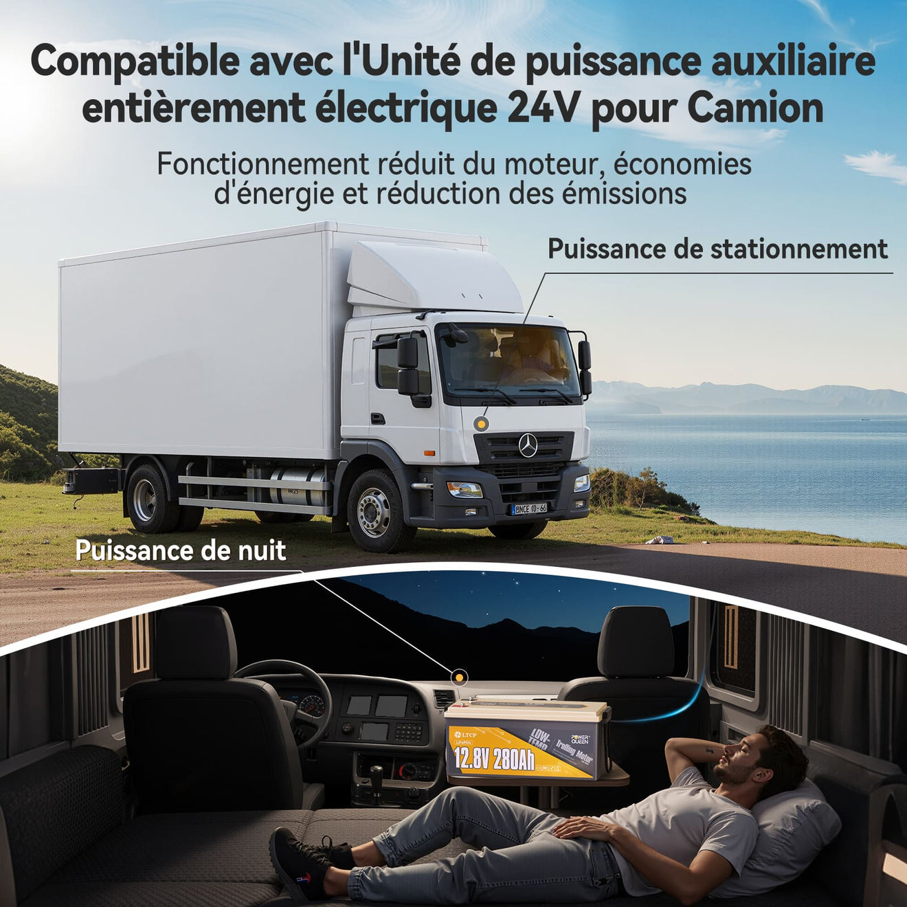 Compatible avec camion électrique 24v, batterie au lithium pour camping car