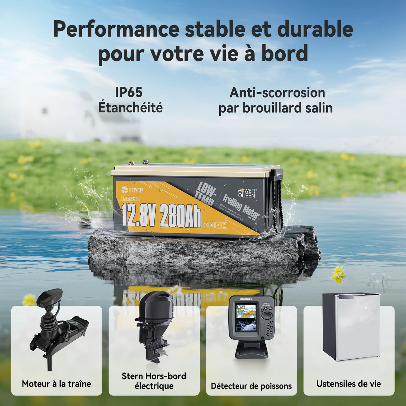 Performance supérieure, batterie lithium 12v bateau