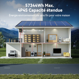 Jusqu'à 4P4S, énergie de 57344Wh, batterie lithium solaire