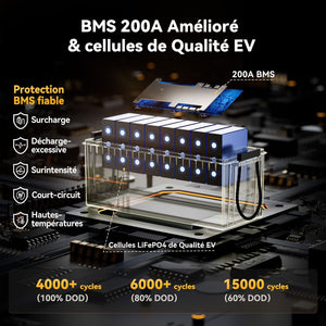 BMS 200a et haute performance, batterie lithium panneau solaire 12v 200ah