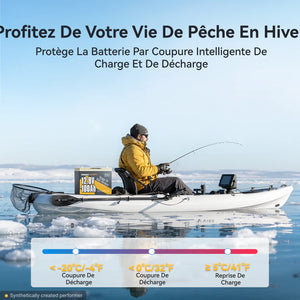 Power Queen Batterie Marine LiFePO4 12V 100Ah Group 24 - Double Usage