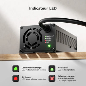 Chargeur LiFePO4 29,2V 20A Power Queen avec Connecteur Anderson