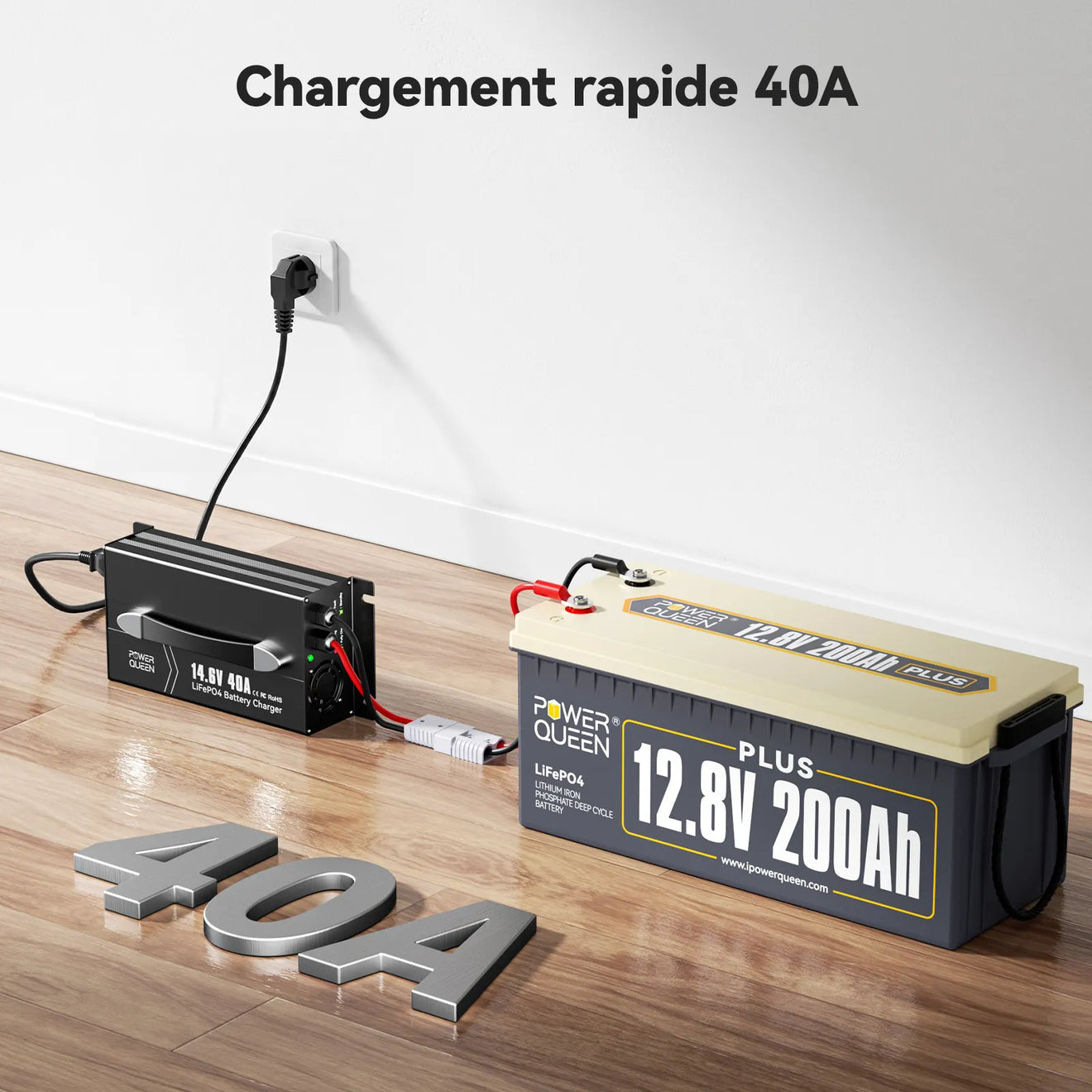 Chargeur LiFePO4 14,6V 40A Power Queen avec Connecteur Anderson