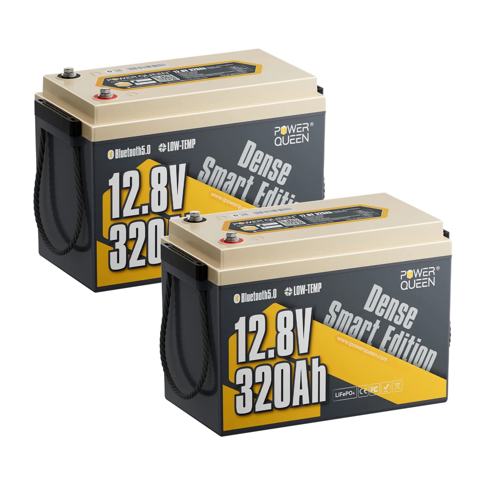 Power Queen 12V 320Ah Dense Smart Batterie LiFePO4 Sous le Siège & Bluetooth