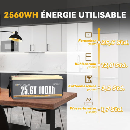 Énergie Élevée, Batterie Lithium 24V 100Ah