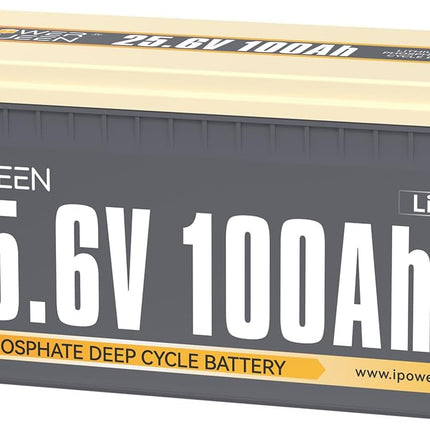 Batterie LiFePO4 24V 100Ah de Power Queen, BMS 100A Intégré