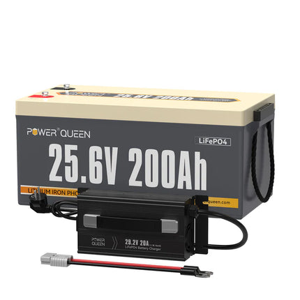 Batterie LiFePO4 24V 200Ah + Chargeur LiFePO4 29,2V 20A