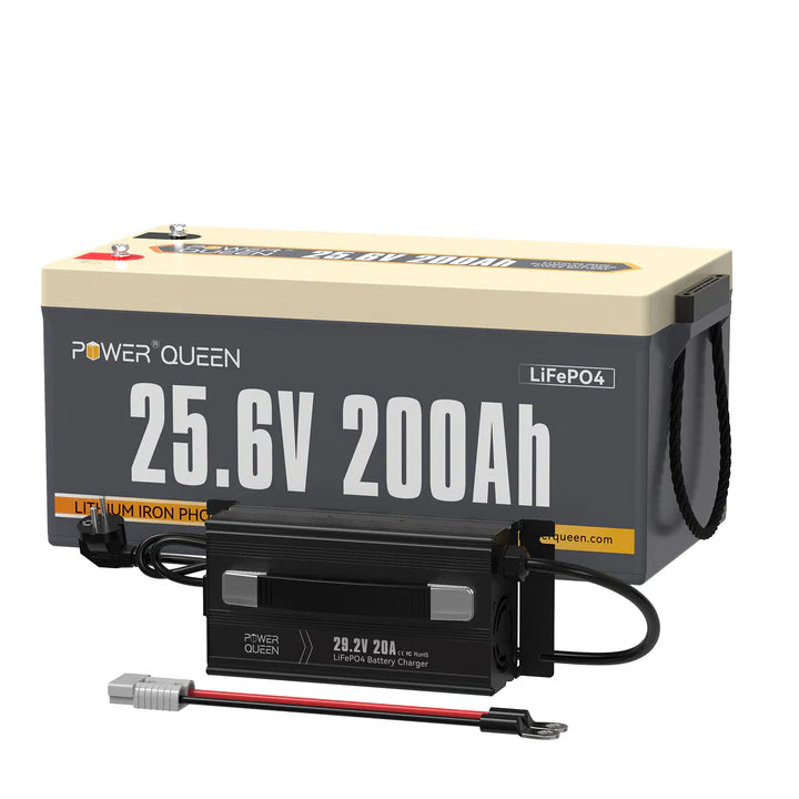 Batterie LiFePO4 24V 200Ah + Chargeur LiFePO4 29,2V 20A