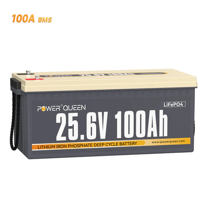 Batterie LiFePO4 24V 100Ah de Power Queen, BMS 100A Intégré