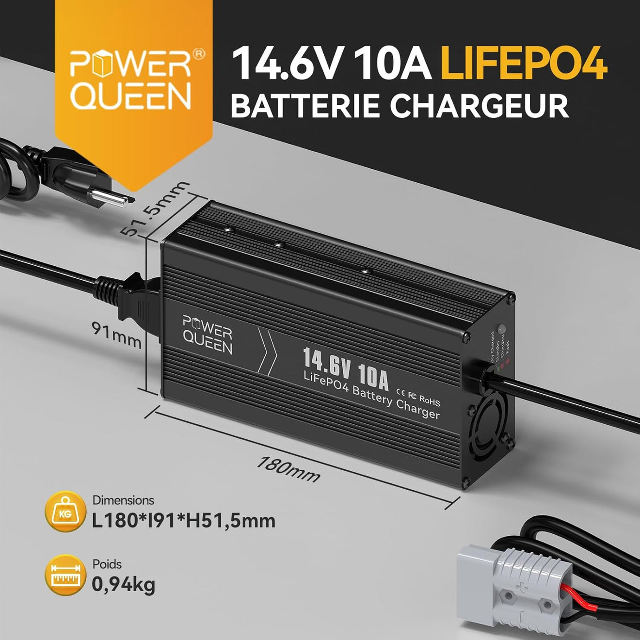 Chargeur LiFePo4 pour batterie 12V 20A Chargeur LiFePo4 pour batterie 12V 20A
