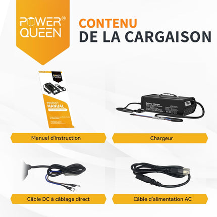 Contenu Complet dans le Colis, Chargeur LiFePO4 14,6V 40A