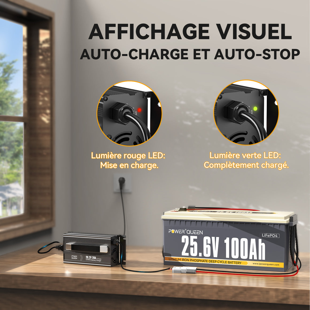 Afficheur LED, Chargeur LiFePO4 29,2V 20A