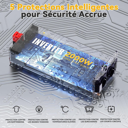 5 Protections Intelligentes pour une Sécurité, Convertisseur/Onduleur 2000W