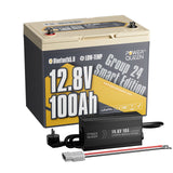 LIFEPO4 12V 100Ah Battery Group 24 de Power Queen con Bluetooth inteligente