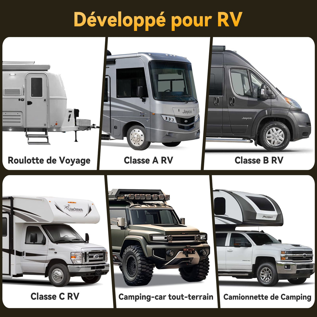 Compatible avec Multiples Tailles de Caravane, Batterie LiFePO4 12V 100Ah