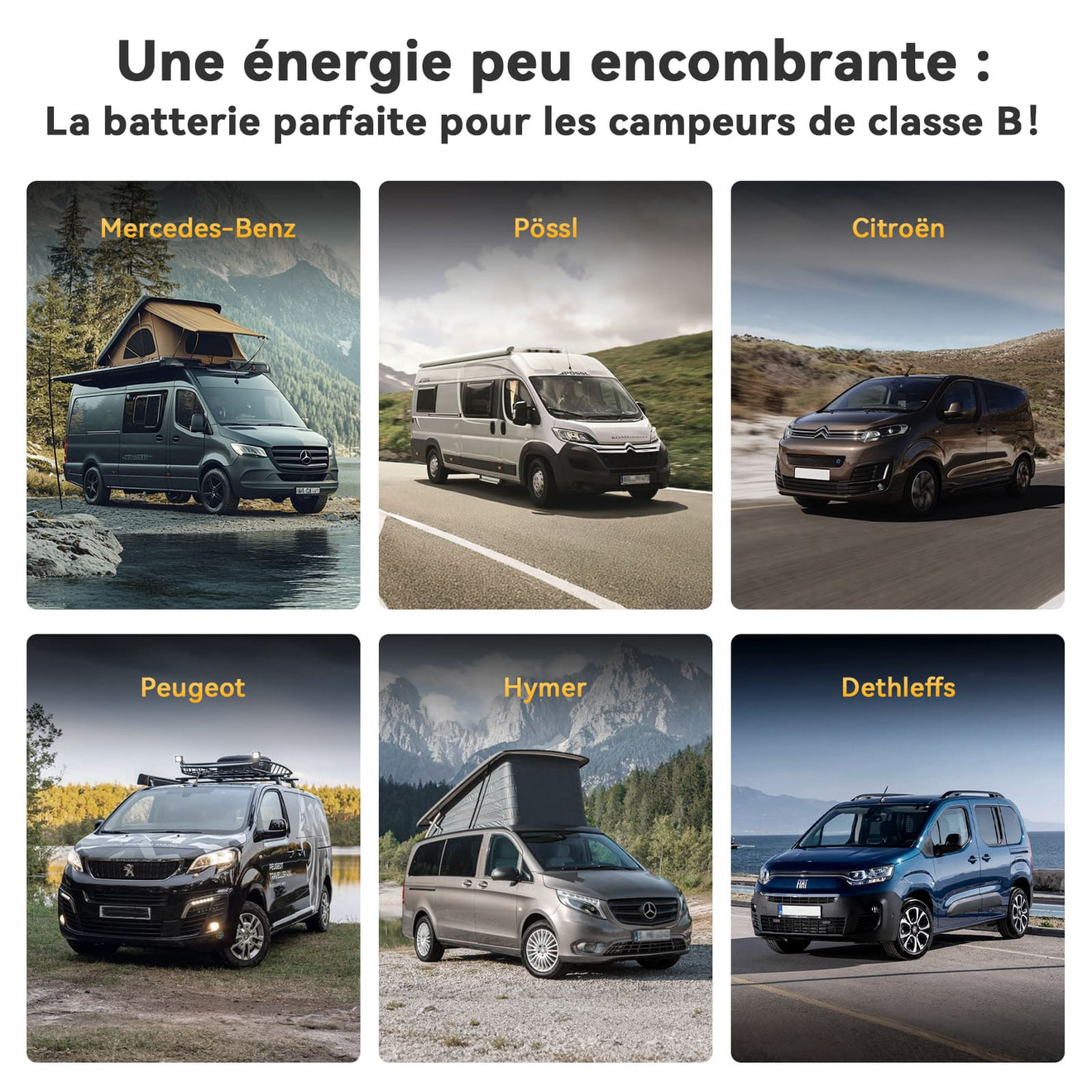 Pour Camping-cars, Caravane, RV de Classe B, Batterie Lithium 12V 140Ah H190