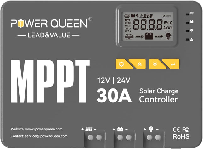 Régulateur MPPT 12/24V 30A pour Panneau Solaire