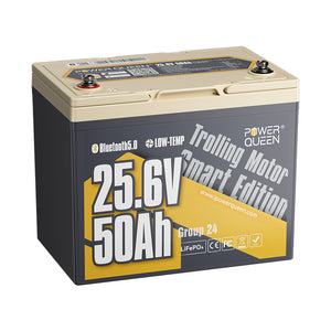Batterie LiFePO4 24V 50Ah de Power Queen avec Bluetooth Intelligent pour les Moteurs de Pêche à la Traîne